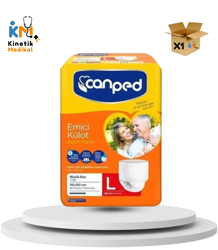 canped-kulot-l-beden-tekli-1-2 Canped Külot Hasta Bezi Large (L) 1 Paket 30 Adet - Görsel 1