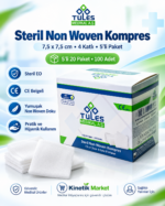 Tules Steril Nonwoven Kompres 7,5 x 7,5 cm 4 Katlı 100 Adet (5'li 20 Paket) - Görsel 2